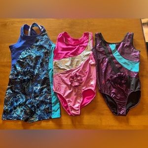 Girls Danskin Gymnastics Outfits with matching Scrunchies size 7/8